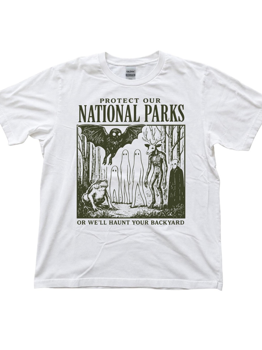 Gildan White "Protect Our National Parks" Unisex Graphic Tee